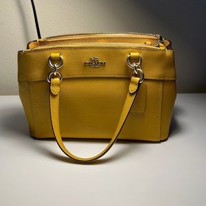 Leather Coach Crossbody Purse. Goldenrod?